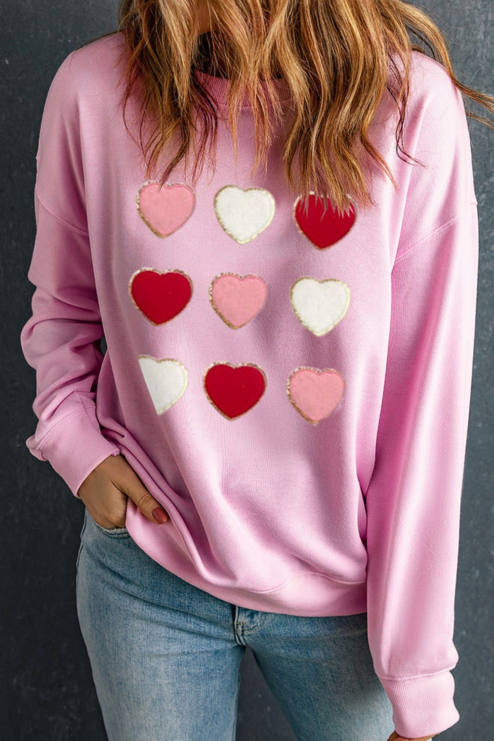 Heart Patches Sweatshirt