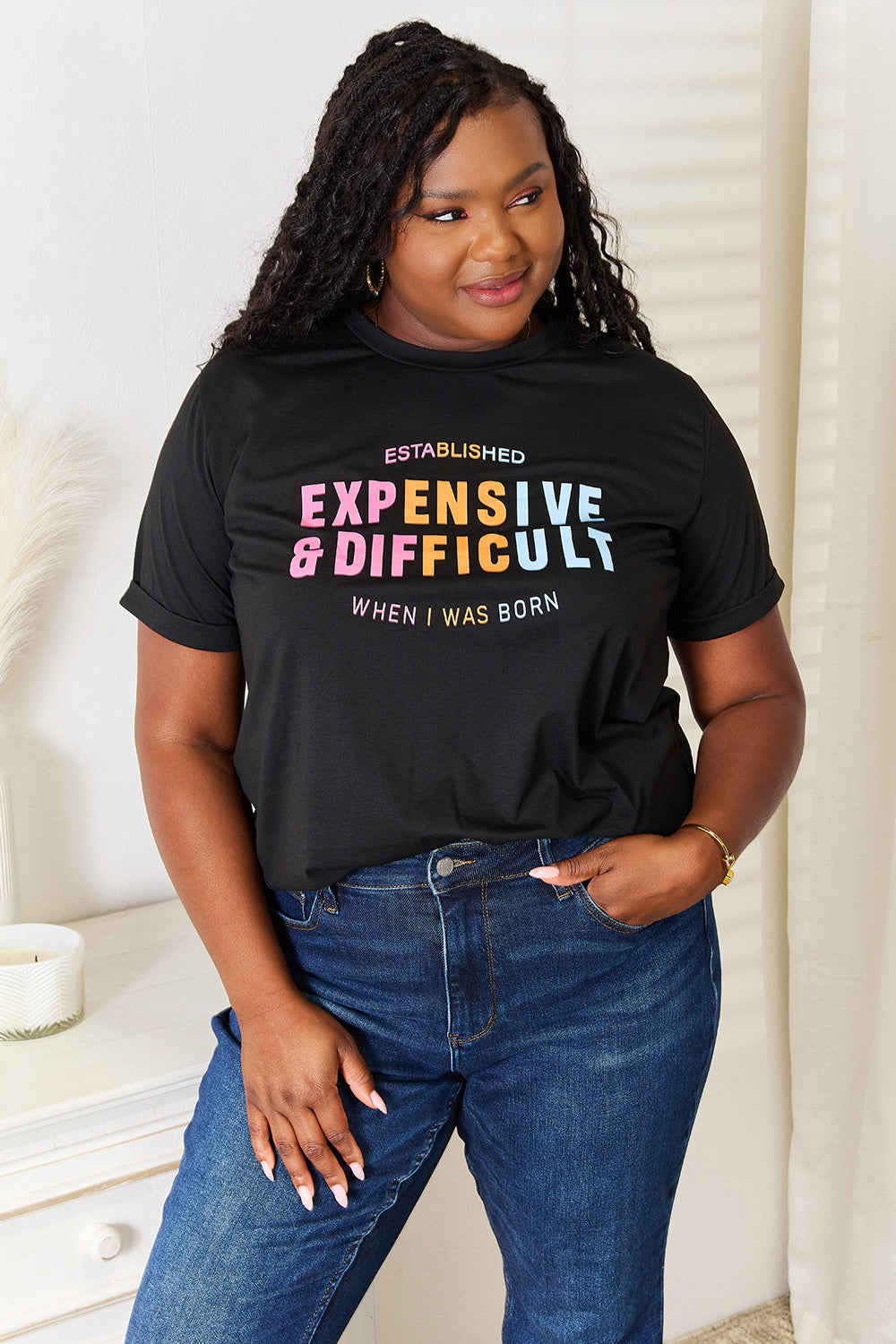 Expensive & Difficult Cuffed Sleeve T-Shirt